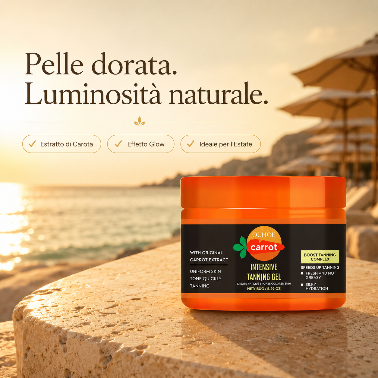 Bronzéa | Gel Abbronzante Effetto Pelle Dorata